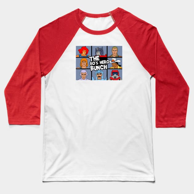 80s Hero Bunch Baseball T-Shirt by nickbeta